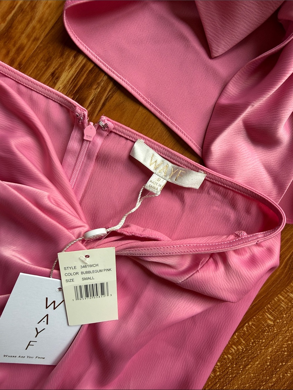 Wayf Bubblegum Pink Satin Two-Piece Set - Picture 2 of 4